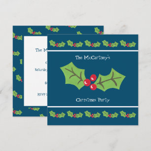 Invitation à la fête de Noël Holly & Berries perso