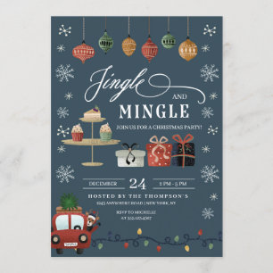 Invitation à la fête de Noël Jingle et Mingle