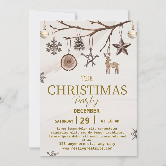 invitation à la fête de Noël marron (Devant)