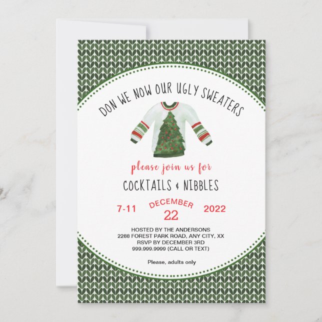 Invitation à la fête de Noël moche (Devant)
