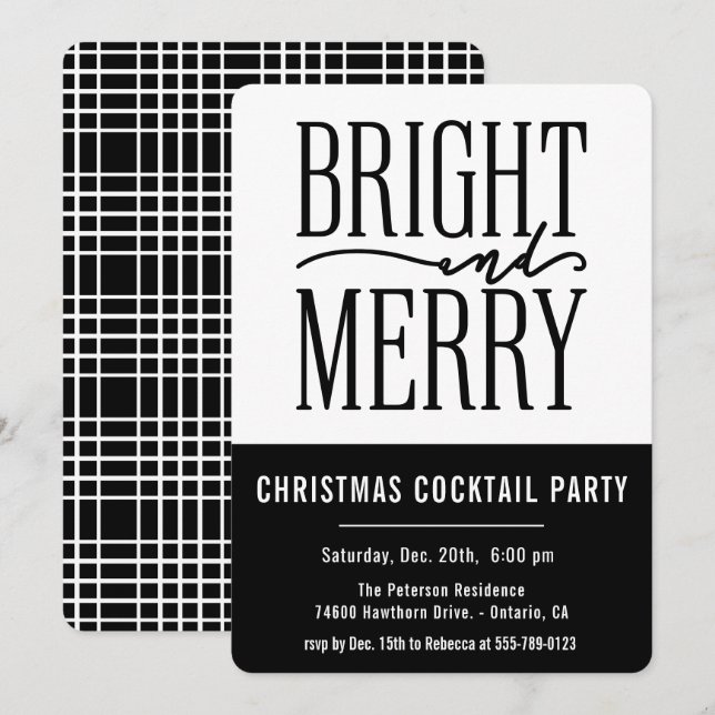 Invitation à la fête de Noël moderne et ludique (Devant / Derrière)