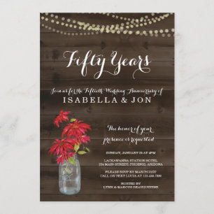 Invitation à la fête de Noël Poinsettia