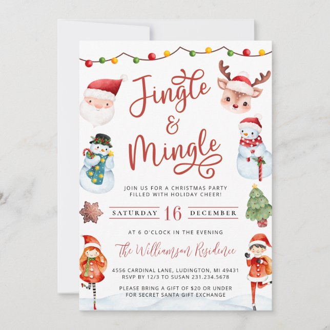 Invitation à la fête de Noël pour enfants (Devant)