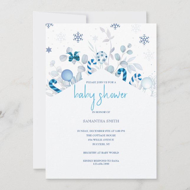 Invitation à la fête de Noël pour garçon (Devant)