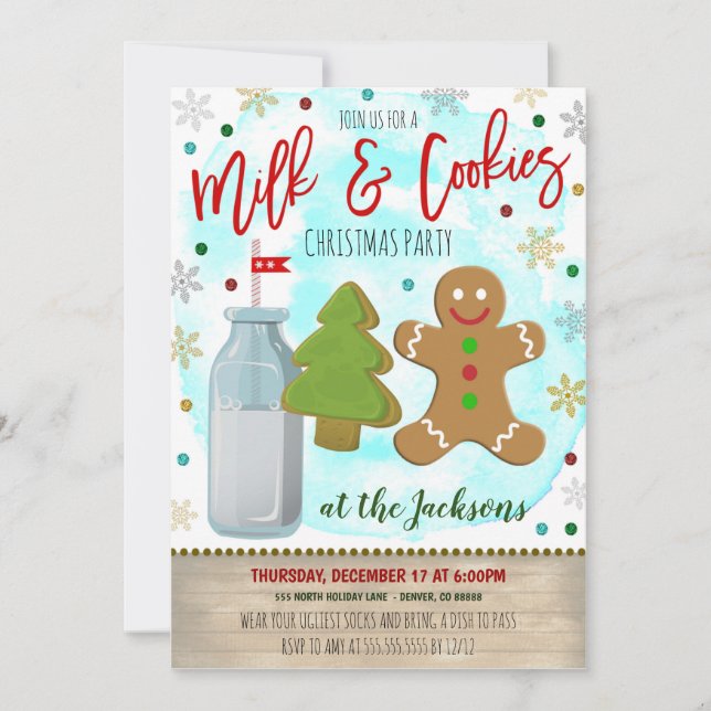 Invitation à la fête de Noël pour le lait et les b (Devant)