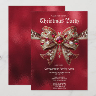 Invitation à la fête de Noël Red Bow