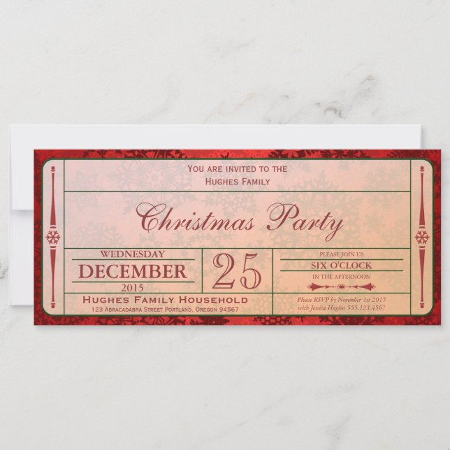 Invitation à la fête de Noël rouge (Devant)