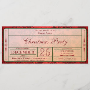 Invitation à la fête de Noël rouge