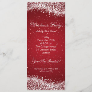 Invitation à la fête de Noël Rouge étincelant