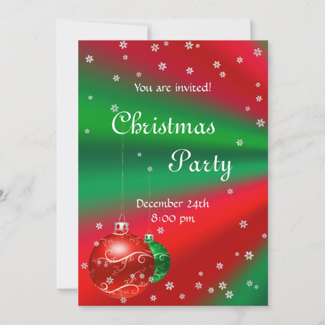 Invitation à la fête de Noël rouge vert (Devant)