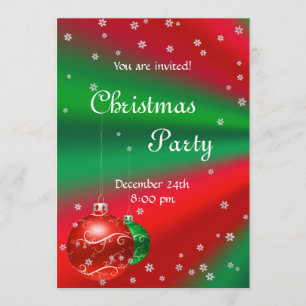 Invitation à la fête de Noël rouge vert