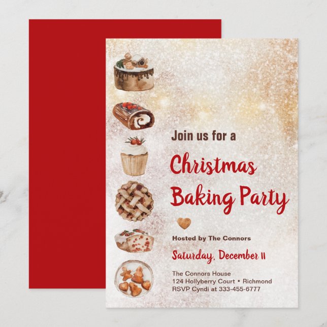Invitation à la fête de Noël rustique (Devant / Derrière)