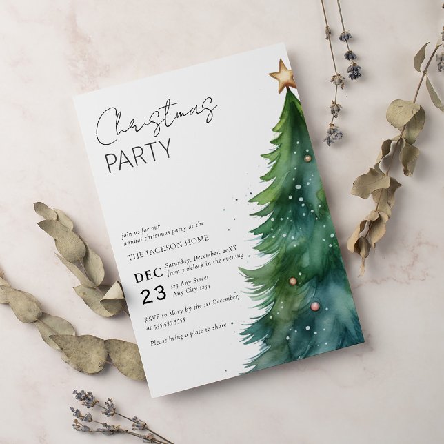 Invitation à la fête de Noël simple Boho (Créateur téléchargé)