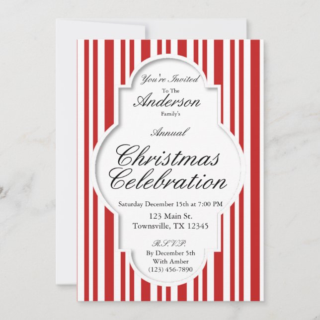 Invitation à la fête de Noël Sucre de canne (Devant)
