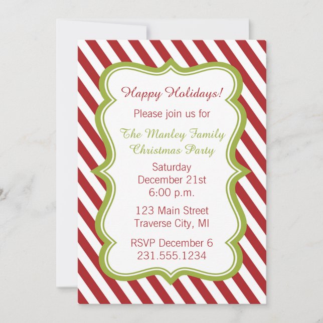 Invitation à la fête de Noël Sucre de canne (Devant)