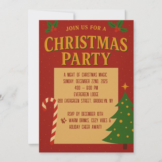 Invitation à la fête de Noël | Sucre de canne et (Devant)