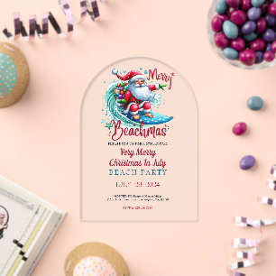 Invitation à la fête de Noël sur la plage en juill