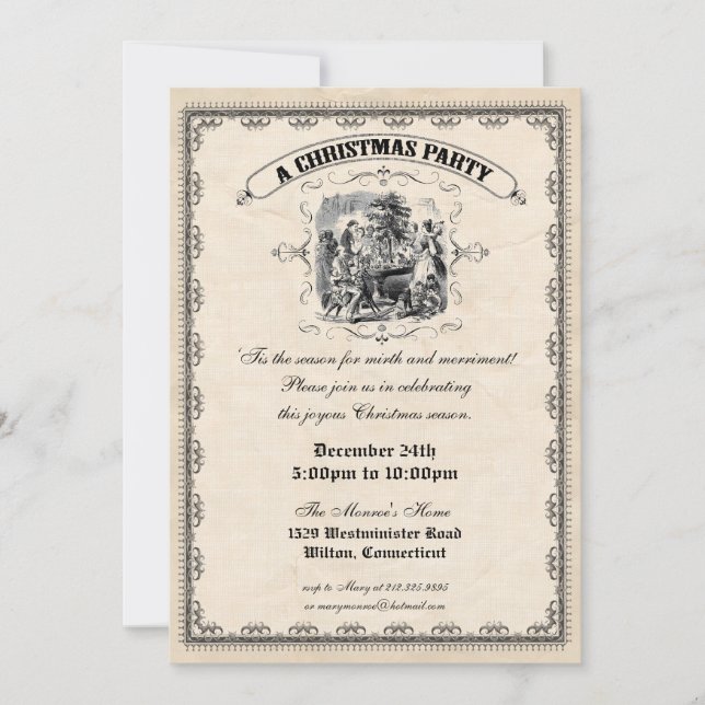 Invitation à la fête de Noël victorienne (Devant)