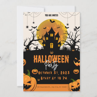 Invitation à la fête de nuit d'Halloween
