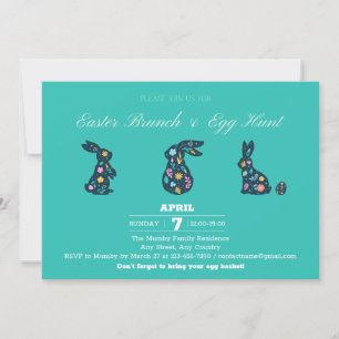 Invitation à la fête de Pâques Brunch de Pâques & 