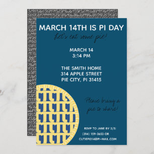 Invitation à la fête de Pi Day avec Chiffres Pi su