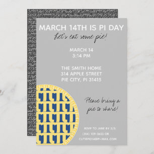 Invitation à la fête de Pi Day avec Chiffres Pi su