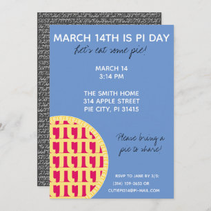 Invitation à la fête de Pi Day avec Chiffres Pi su