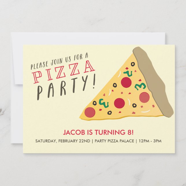 Invitation à la fête de Pizza (Devant)