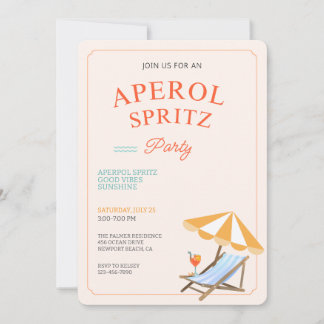 Invitation à la fête de plage Aperol Spritz