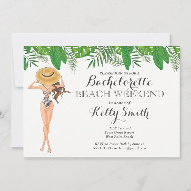 Invitation à la fête de plage de Bachelorette (Devant)