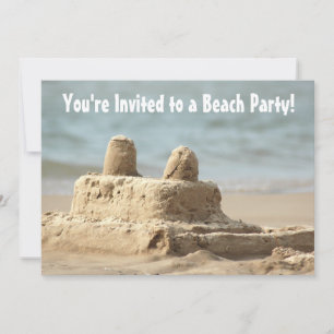 Invitation à la fête de plage de Sandcastle pour e