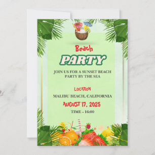 Invitation à la fête de plage estivale