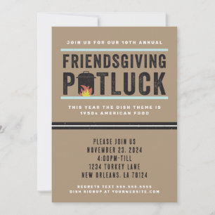 Invitation à la fête de potluck Friendsgiving