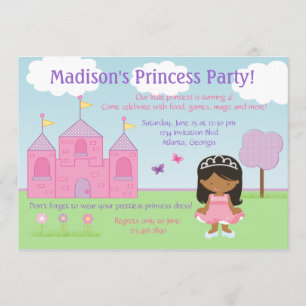 Invitation à la fête de princesse afro-américaine