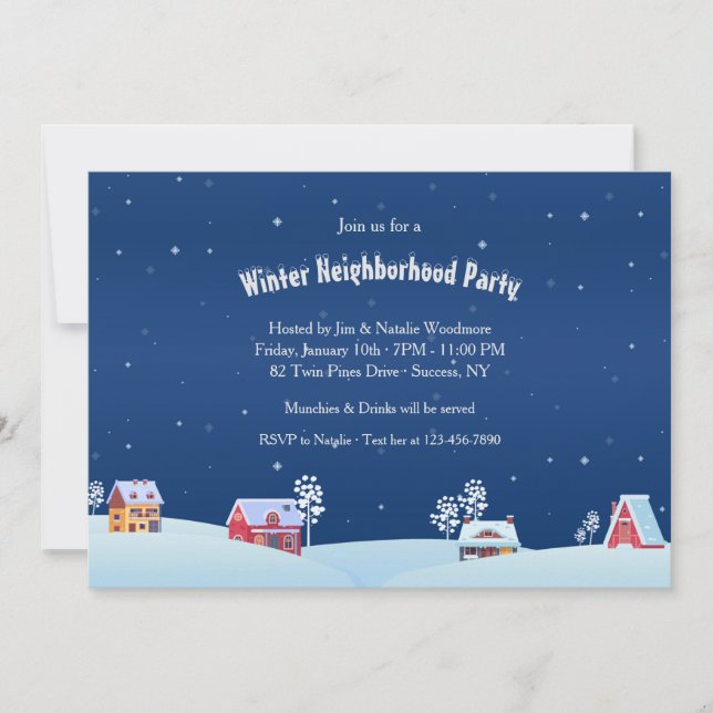 Invitation à la fête de quartier d'hiver (Devant)