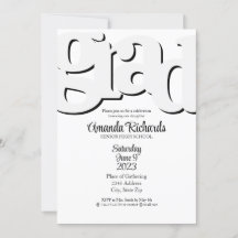 Invitation à la fête de remise de diplôme FUN BOLD