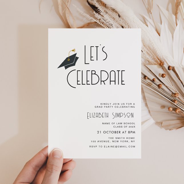 invitation à la fête de remise de diplômes de typo (Créateur téléchargé)