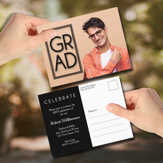 Invitation à la fête de remise des diplômes GRAD (GRAD Photo Party Invitation Postcards)