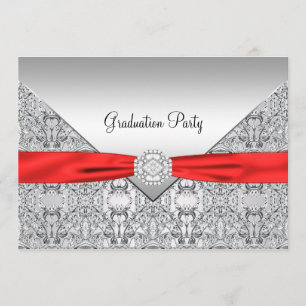 Invitation à la fête de remise des diplômes rouge
