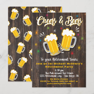 Invitation à la fête de retraite Cheers and Beers