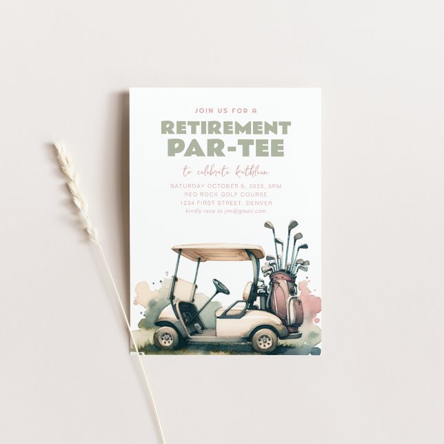 Invitation à la fête de retraite de golf Par-Tee (Créateur téléchargé)