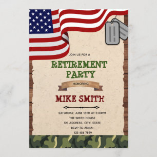 Invitation à la fête de retraite de l'armée