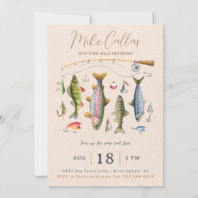 Invitation à la fête de retraite de pêche (Devant)