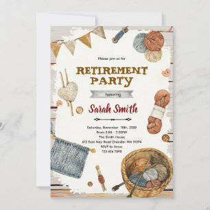 Invitation à la fête de retraite de tricot