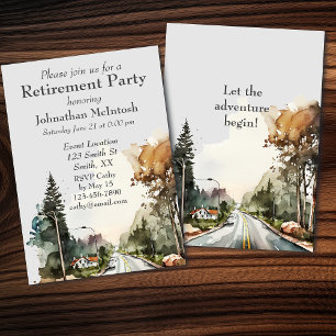 Invitation à la fête de retraite de Watercolor Roa