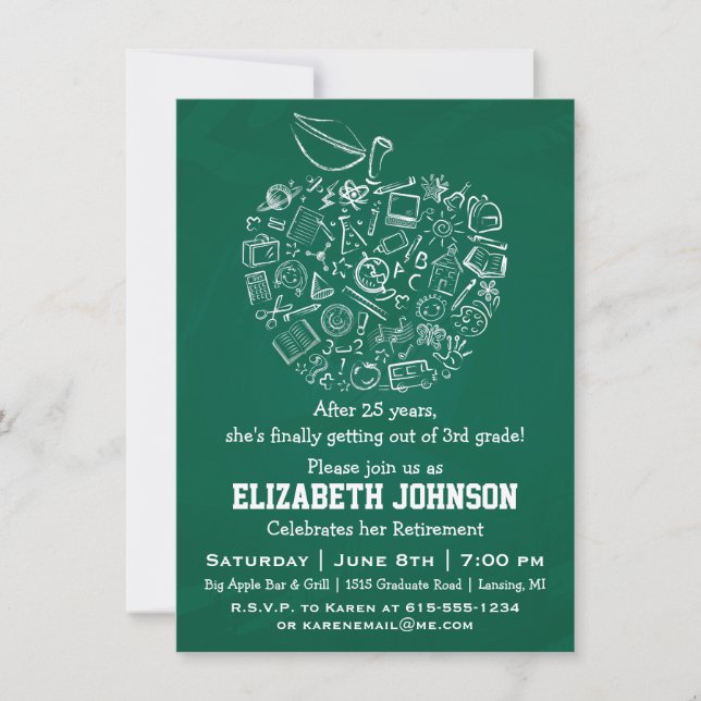 Invitation à la fête de retraite des enseignants A (Devant)