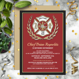 Invitation à la fête de retraite d'un pompier
