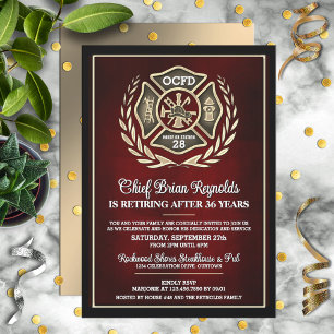 Invitation à la fête de retraite d'un pompier