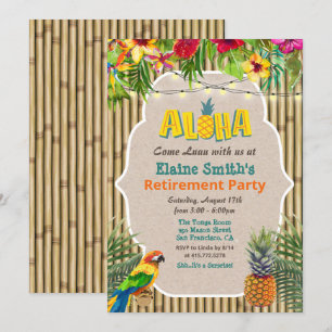 Invitation à la fête de retraite tropicale Aloha L