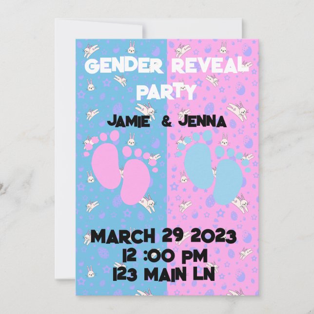 INVITATION À LA FÊTE DE RÉVÉLATION DU SEXE AVEC DE (Devant)